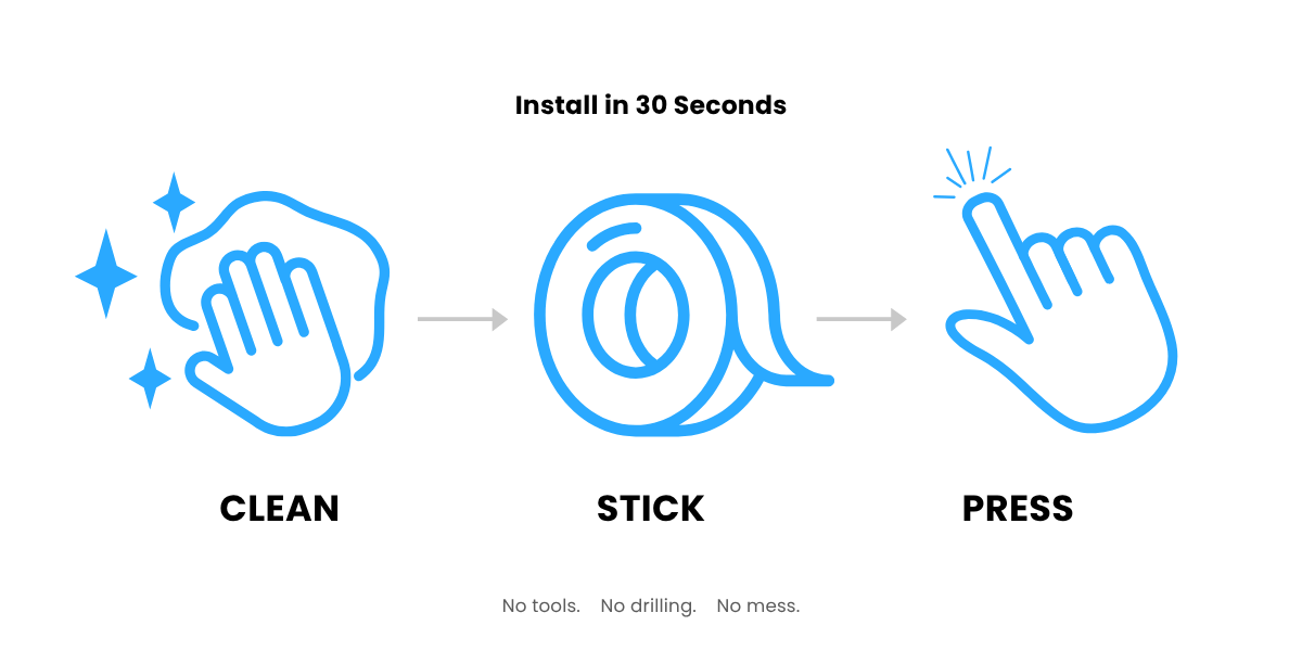 SnapShelf™ Classic – No-Drill Bathroom Shelf